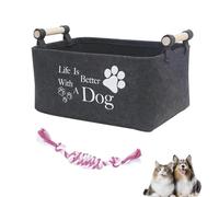 FEITONGFX Dog Toy Box, Cat Toy Box, Dog Basket for Toys with Teething Knot
