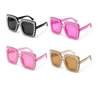FEITONGFX Elton John Glasses, Funky Sunglasses, 4 Pack Party Glasses