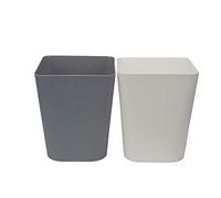 Feiupe 1.6 Gallon Small Trash Can Wastebasket for Kitchen Office Bathroom,Pack of 2(1.6 Gallon(2 Pack), White+Gray)