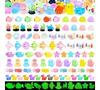Feivando 120 Pcs Luminous Mini Ocean Resin Animals Glow in the Dark Tiny Plastic Animal Figures Marine Miniature Figurines for Crafts Micro Landscape Fairy Garden Aquarium Decoration