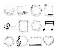 Feivando 240 Sheets/12 Pads Music Themed Sticky Notes Self-Adhesive Musical Writting Notepads Music Note Post Its Message Reminder for Classroom Award Teacher Appreciation School Office Supplies