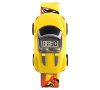 FeiWen Children's Outdoor Sports Watch for Boy Plastic Case and Rubber Band LED Electronic Digital Cartoon Wrist Watches (Yellow)