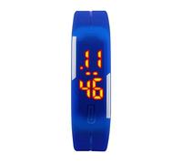FeiWen Minimalist Sports Watches for Men Women LED Digital Display Date Outdoor Running Wristwatch Plastic Case with Rubber Band, Blue