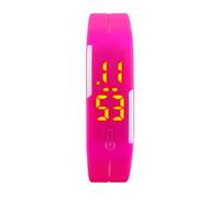 FeiWen Minimalist Sports Watches for Men Women LED Digital Display Date Outdoor Running Wristwatch Plastic Case with Rubber Band, Red