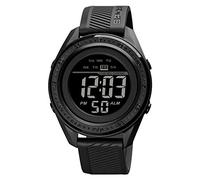 FeiWen Outdoor Sport Digital Watch for Women and Men Multifunction LED Electronic Waterproof Alarm Stopwatch Backlight 12H/24H Plastic Watches (Black)