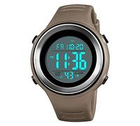 FeiWen Watch for Men and Boy Waterproof 50M Water Resistant Plastic Case with Rubber Band Outdoor Military LED Electronic Dual Time Digital Sport Watches (Yellow)