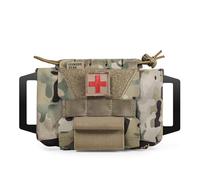 FEIWOOD GEAR Tactical IFAK Bag, Rapid Tear-Away First Aid Kit, Two Piece System, Medical Bags, Emergency Survival Bag for Outdoor Travel, Hiking, Camouflage, Länge: 21 cm, Breite: 13,5 cm, Höhe: 4,5