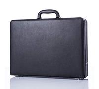feixueer Business Briefcases for Men Hard Case by Leather, Small Vintage Briefcase With Lock for Lawyers, Spy Gear Attache Case, Black, Black, DA2830, Classic