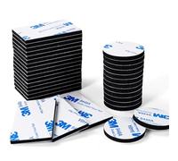 Feiyayi Double Sided Sticky Pads 40 Pcs Heavy Duty Adhesive Pads 3mm Thickness Strong Mounting Foam Pads Waterproof Double Sided Tape Rectangle & Round (Black)