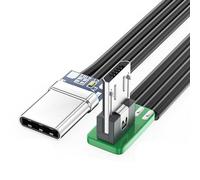 FeiYeup Short USBC Flat Thin Ribbon FPC Cable USB TypeC 90 Degree to MicroUSB for Data and Charging