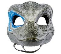 FEIYTD Dinosaur Mask Halloween Opening Pine Realistic Latex Animal Dinosaur Head Mask Halloween Dino Mask Movable Jaw Cosplay Props Festival Toy (Blue)