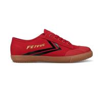 Feiyue Fe Lo 1920 Gum Grounded Suede Sneaker - Classic Low-Top Unisex Trainers with Gum Sole (Haute Red/Black/Gold Metallic, UK Footwear Size System, Adult, Men, Numeric, Medium, 11)