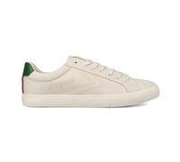 FEIYUE Fe Lo AV Vulcanised Canvas Sneaker - Durable 12oz Canvas Upper, Tonal Chevrons & Logo Branding, Padded Insole (Ivory/Green, UK 10)