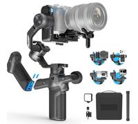 FeiyuTech SCORP Mini 3 Pro [Kit] AI Tracking Camera Stabilizer with Bag+Fill Light+Extension Pole, Detachable Remote Handle, 4.4lbs Payload All in One Gimbal Stabilizer for Camera & Smartphone
