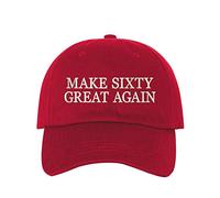 feiyuzhang Unisex Sun Hat Make Sixty Great Again Baseball Hat - 60th Birthday hat - Funny Birthday Hat Red