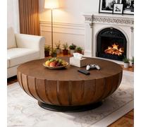 FeiZhiYanS 35.4" Round Fluted Coffee Table