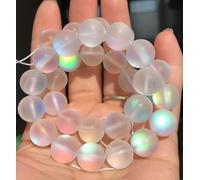 FEIZHU Frosted White Crystal Moon Stone Glitter Round Natural Loose Beads For Jewelry Making DIY Bracelet Necklace 6 8 10 12mm