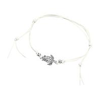 Feizikaw Cute Bracelets Rope Women's Wax Cute Ocean Bracelet Beach Sea Turtle Anklet Design Accessory (White, One Size)
