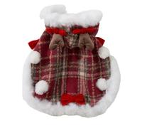 Feizikaw Dog Coat Harness Plaid Two Legged Cape Autumn And Winter Style For Small And Frises (A, XS)