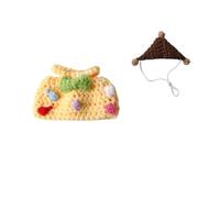 Feizikaw Dog Dressing Gown Hamster Hat Mini Party Hat Suitable For Small Animals Cute Handmade Knitted Beret Small And Adorable Perfect For Such As Bearded Pigs (D, 11 00)