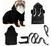Feizikaw Dog Dressing Gown Saber Leash Jacket Saber Outdoor Coat Warm Coat Leash For The (Black, 15x27cm)