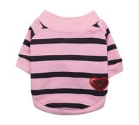 Feizikaw Dog Onesie Lightweight Pet Clothing Soft Comfortable And Breathable Suitable For Spring And Summer Wear Perfect For Small Cats Dogs Featuring A Striped Heart Design (G, XS)