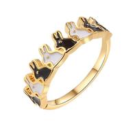 Feizikaw Engagement Ring Easter Adjustable Cute Rabbit Ring For Women Open Handmade Jewelry Dainty Flexible Wrap And Fit To Every Finger