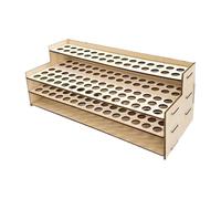Feizikaw Foldable Storage Boxes Solid Wood Pen Storage Rack With 75 Slots Detachable Layer Brush Display Rack Painting Pen Multifunctional Desktop Organizer Artist's Stationery (Beige,27cm)