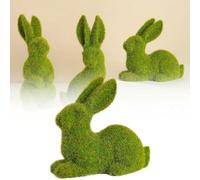 Feizikaw Garden Sculpture Resin Flocked Bunny Figurines Green Bunnies For Easter Small Decorative Rabbit Statues For Home Spring Tabletop Centerpiece Outdoor Decorating (Green,8 8x4 5x7 8cm)