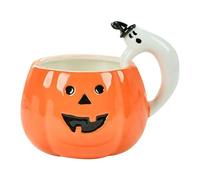 Feizikaw Halloween Pumpkin Mugs, Ghost Ceramic Mugs for Women Men Girls Boys Kids - Cute Pumpkin & Spooky Ghost Themed Espresso Coffee Cups with Adorable Elements