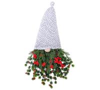 Feizikaw Hydrangea Artificial Flowers No Face Old Man Hanging For Gothic Holiday And Festive Party (White, 54cm)