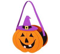 Feizikaw Ladies Cross Body Bag Halloween Trick or Bag Cute Bat Pumpkin Candy Bucket Tote, Multipurpose Reusable for Kids Party (F, One Size)