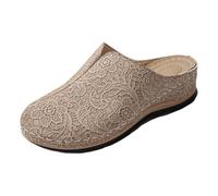 Feizikaw Large Size Sandals Thick Bottom Fish Mouth Stitching Line Europe And The United States Foreign Trade Women's Slippers Women's Shoes (Khaki, 6.5)