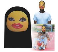 Feizikaw Mask Costume Funny Funny Expression Pack Human Face Pattern Tricky Headgear Cycling Sunscreen Toy A1 (Black, 36X24CM)