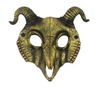 Feizikaw Masks Costume Halloween Scary Headgear Fork Headgear Headgear Bloody Headgear Creepy Horrific Devil Head Headgear Costumer Evil Dead Cosplay Party Props (Gold, One Size)