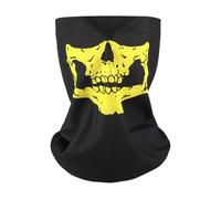 Feizikaw Mens Masquerade Halloween Bandana Face Day Of The Dead Skeleton Face For Cosplay Costume Party Accessories Photo Props (Yellow-d, 13. 5 * 13. 5 * 0. 5cm)