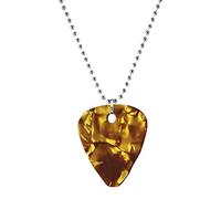 Feizikaw Necklace for Girls Guitar Padding Pendant Necklace Strange Horror Things Guitar Pick Pendant Costume Cospaly Jewelry (Gold, One Size)