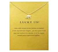 Feizikaw Necklace for Women Elegant Simplicity: Silver Elephant Pendant Necklace Dainty Chain For Women Lightweight Locket (Gold, One Size)