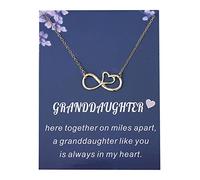 Feizikaw Necklace Trendy 8 Figure Pendant Necklace With Card For GrandDaughter (Gold, One Size)