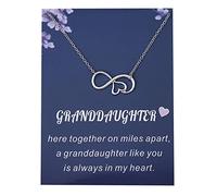 Feizikaw Necklace Trendy 8 Figure Pendant Necklace With Card For GrandDaughter (Silver, One Size)