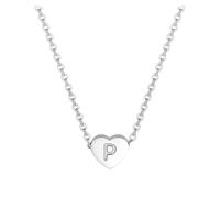 Feizikaw Necklaces for Women Pendant 26 Initial Heart Shape Alphabet Necklace For Women Necklaces A Z 26 Alphabet Initial Silver Girls