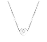Feizikaw Necklaces for Women Pendant 26 Initial Heart Shape Alphabet Necklace For Women Necklaces A Z 26 Alphabet Initial Silver Girls