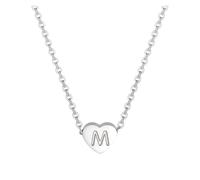 Feizikaw Necklaces for Women Pendant 26 Initial Heart Shape Alphabet Necklace For Women Necklaces A Z 26 Alphabet Initial Silver Girls