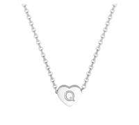Feizikaw Necklaces for Women Pendant 26 Initial Heart Shape Alphabet Necklace For Women Necklaces A Z 26 Alphabet Initial Silver Girls