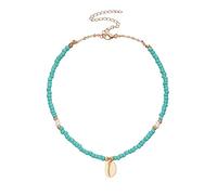 Feizikaw Necklaces for Women Pendant Bohemian Handmade Beaded Choker Necklace Adjustable Colorful Seashell Surfer Necklaces Beach Pooka Boho Choker Summer Fashion Necklace