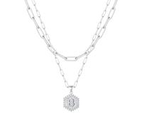 Feizikaw Necklaces for Women Pendant Dainty Silver Initial Necklaces For Women Silver A Z 26 Alphabet Initial Teen Girls Jewelry