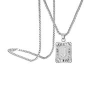 Feizikaw Necklaces for Women Pendant Initial Letter Pendant Necklace Silver Plated Chain Necklace Initial Necklaces For Women And Men