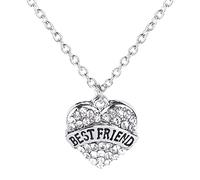 Feizikaw Necklaces for Women Pendant Mom Daughter Grandma Teacher Heart Necklace Letter Dainty Necklaces For Women Family Ceystal Rhinestone Necklace