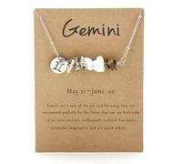 Feizikaw Necklaces for Women Pendant Original Stone Necklace Original Design 12 Constellations Gravel Combination Necklace Stainless Steel Pendant