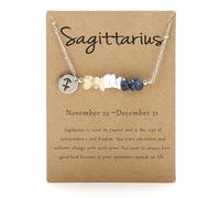Feizikaw Necklaces for Women Pendant Original Stone Necklace Original Design 12 Constellations Gravel Combination Necklace Stainless Steel Pendant